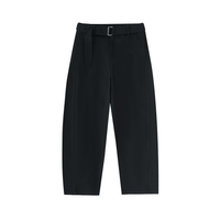 Belted Barrel-leg Chino Pants