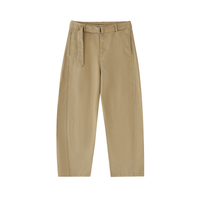 Belted Barrel-leg Chino Pants
